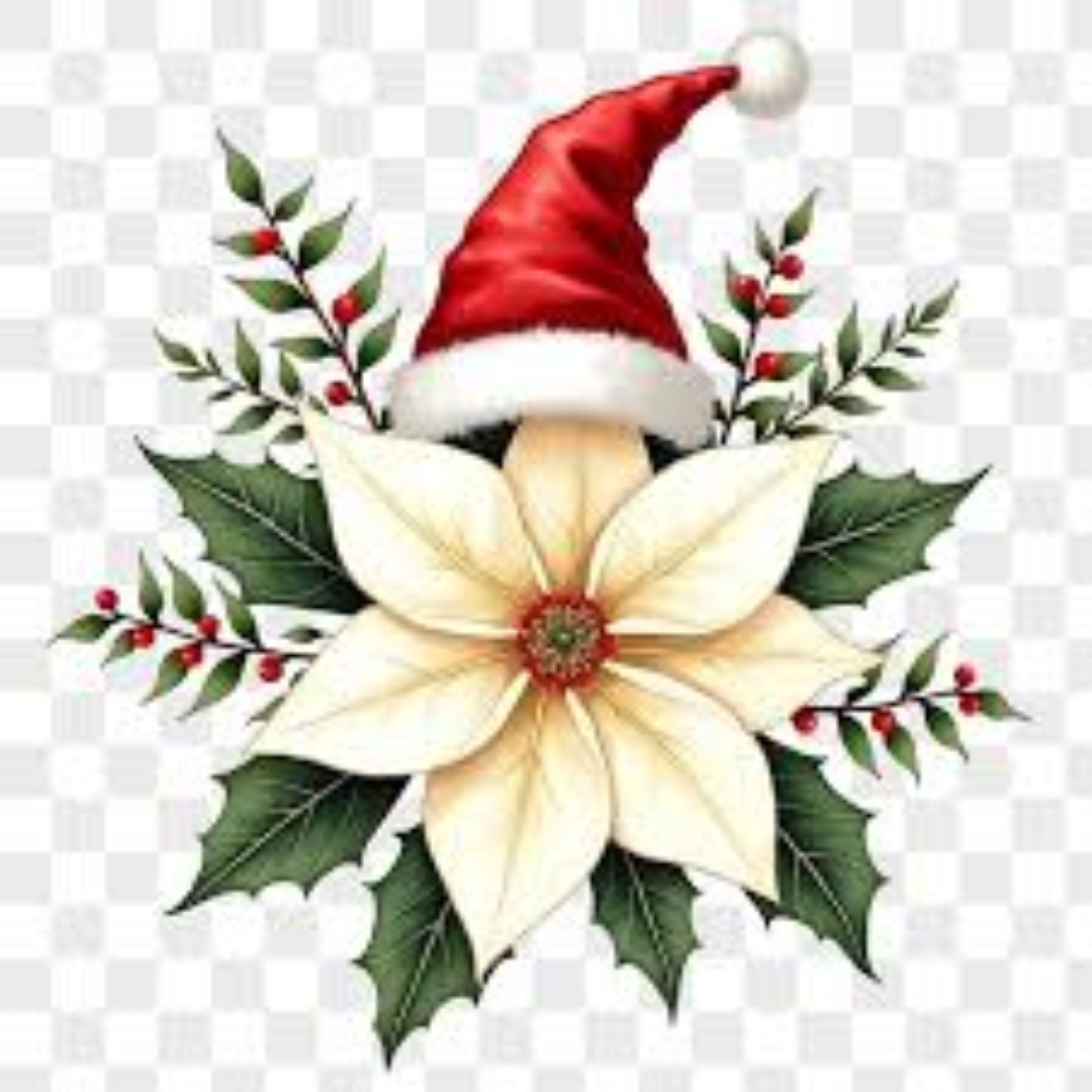 XMASS FLOWER FEATHERS 3PCS 1001634